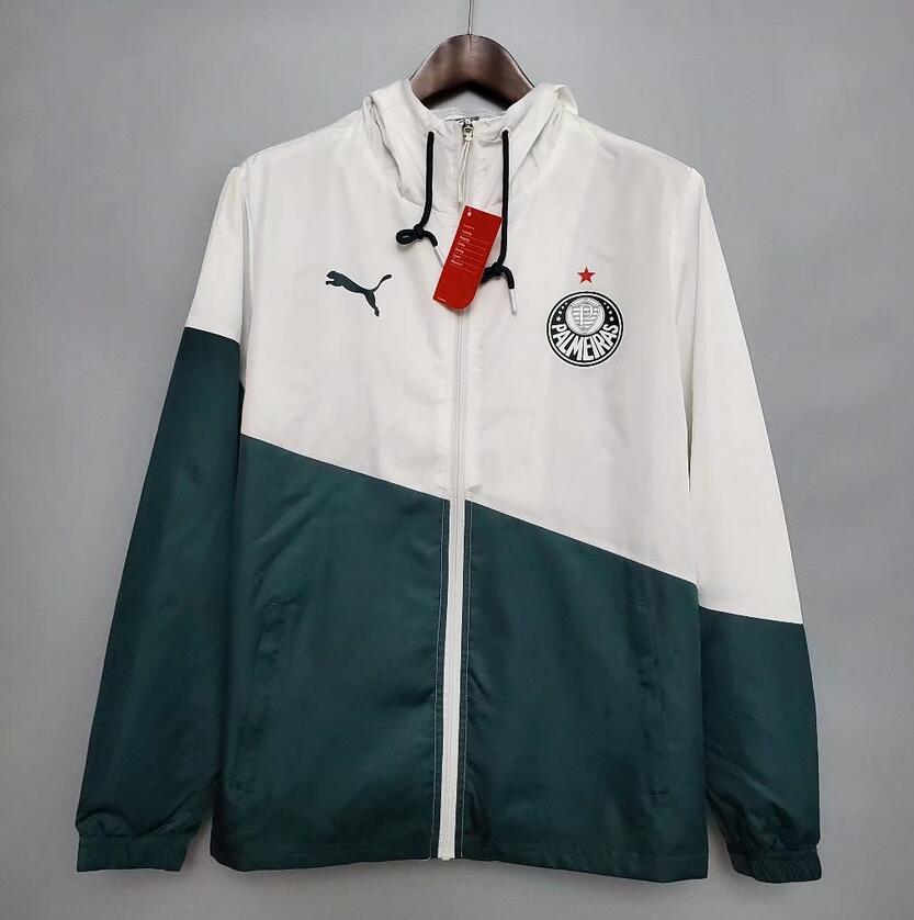 2021/22 Palmeiras Green White Hoodie Windbreaker Jacket